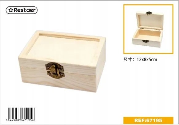 Fából készült téglalap alakú fenyő tároló doboz