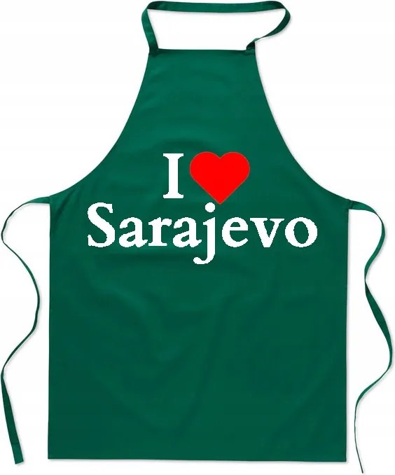 Konyhai kötény nyomtatás I Love Szarajevó Balkán Főváros Bosznia
