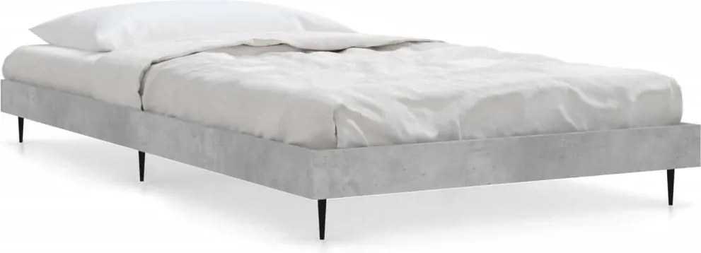 vidaXL betonszürke szerelt fa ágykeret 90 x 200 cm