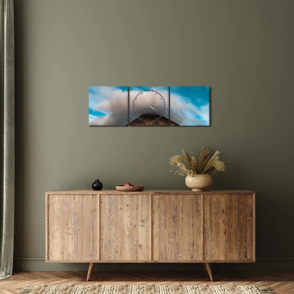 Kép - Felhő a csúcs felett (órával) (90x30 cm)