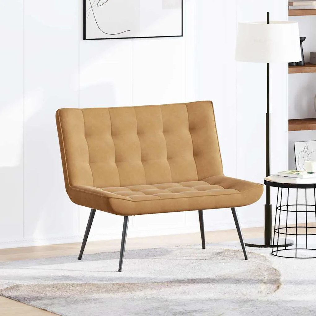 barna bársonypad 110 x 74 x 84 cm