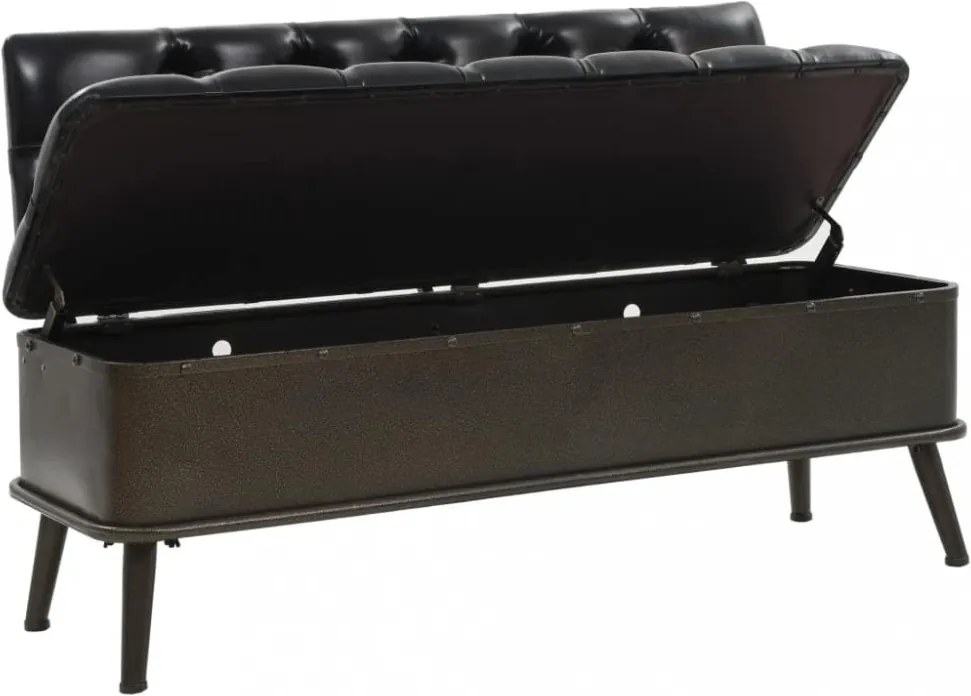 Műbőr tárolópad háttámlával 120 x 52 x 75 cm