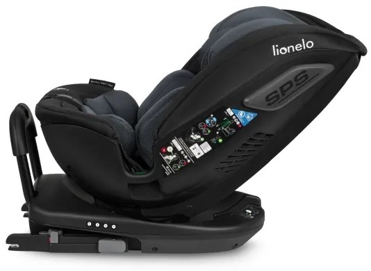 Lionelo - Forgatható autósülés alappal BASTIAAN i-Size 40-150 cm Grey Stone