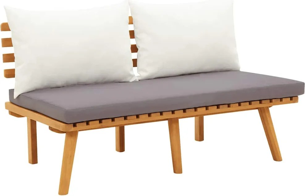 vidaXL tömör akácfa kerti pad párnákkal 115 cm