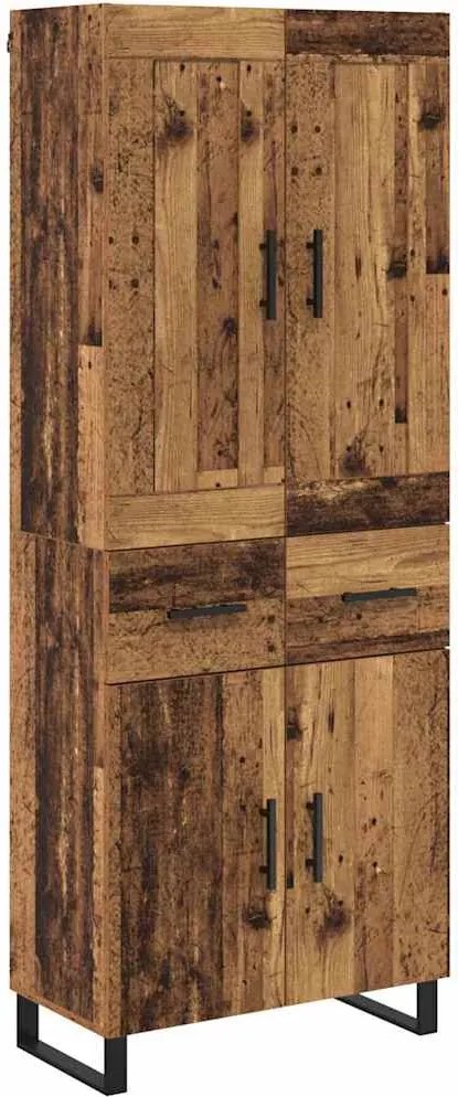 vidaXL Magasfiú fiókkal Öreg fa 69,5 x 34 x 180 cm Faanyag
