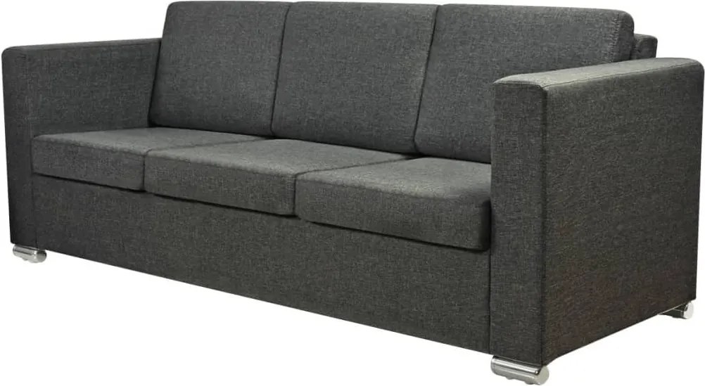 vidaXL 3 személyes sötétszürke szövet kanapé