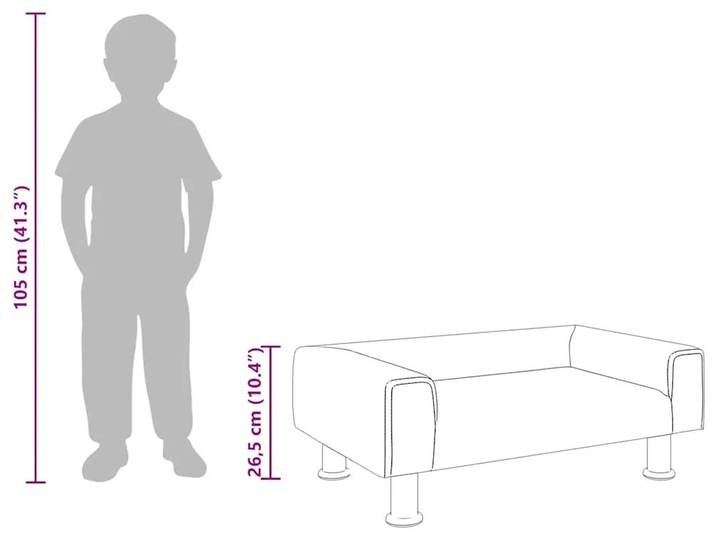 fekete bársony gyerekkanapé 70 x 45 x 26,5 cm