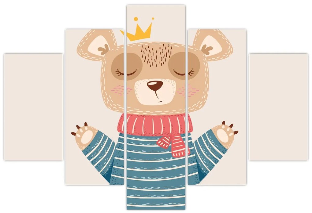 Kép - Bézs mackó koronával (150x105 cm)