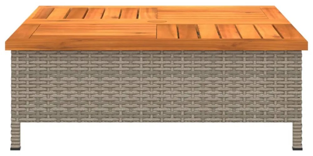 szürke polyrattan és akácfa napernyőtalp-burkolat 70x70x25 cm