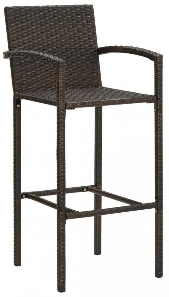 2 db barna polyrattan bárszék