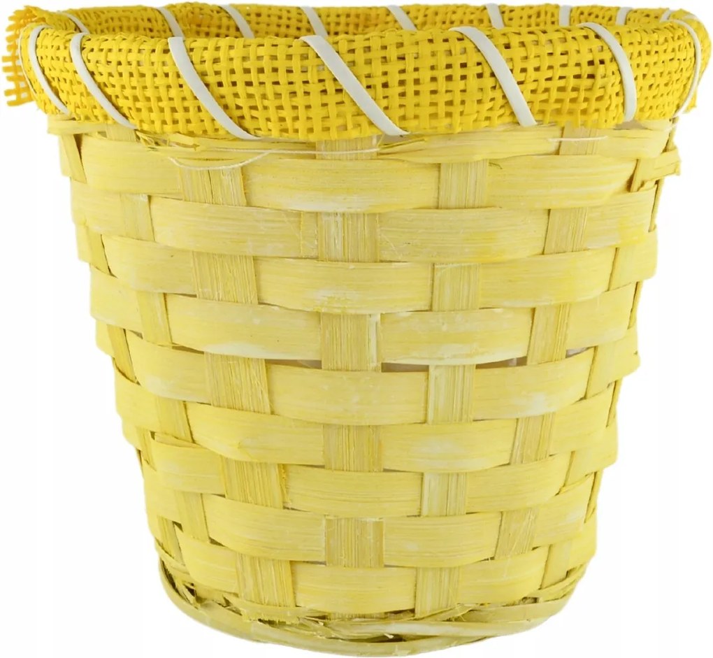 Fonott virágtartó fedél sárga 14/17 cm Vipolimex