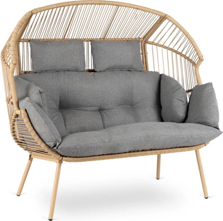 Sofa Ogrodowa Dwuosobowa KORYNT Szary