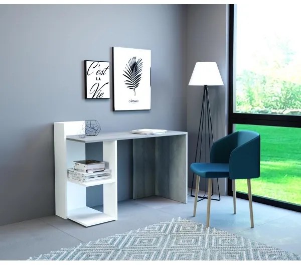 Íróasztal MARLO beton szürke/fehér