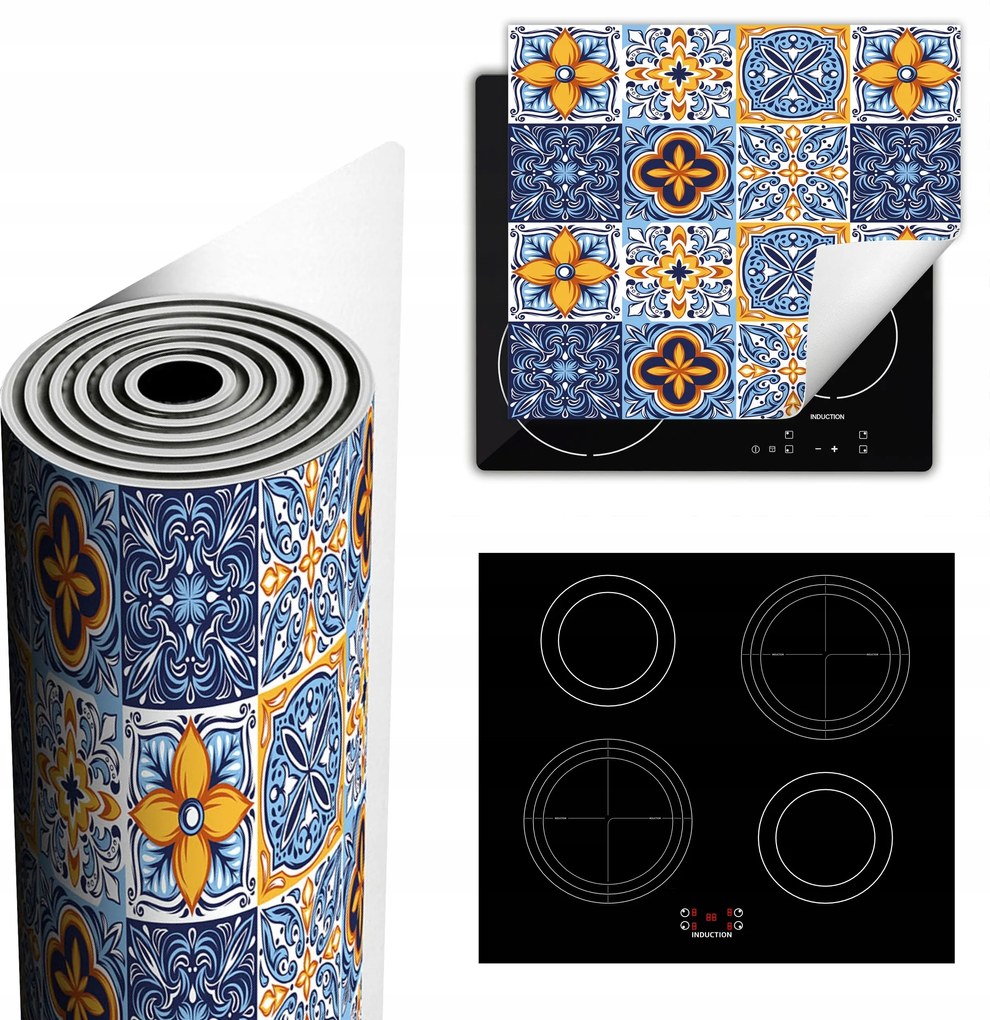 Tűzhelyvédő Szőnyeg Több Hely 60x52 kék mozaik