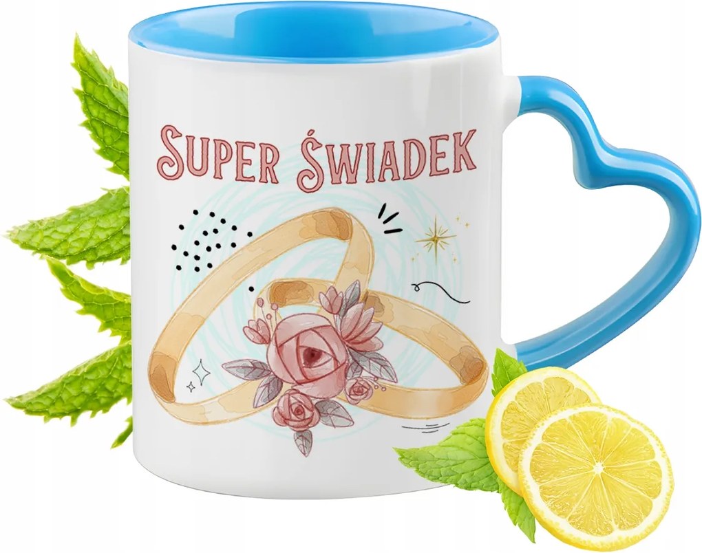 Tanúnak Kék Bögre Szív Alakú Füllel Kávé Ajándék