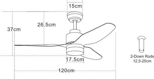 ZAMBELIS19131 Ventilátoros lámpa LED IP20