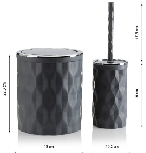 Fürdőszobai készlet REINA 5 db antracit/króm