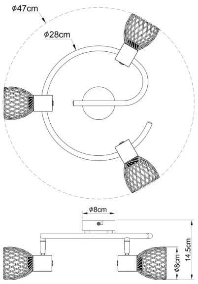 Globo 54817-3 - Spotlámpa ISABELLE 3xE14/40W/230V