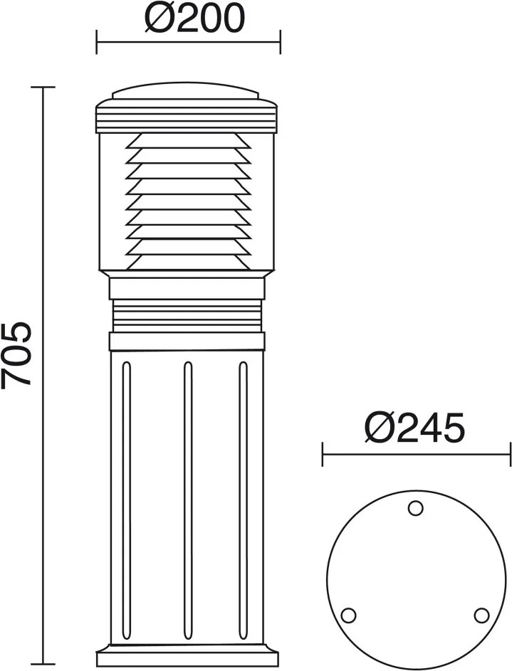 NOVOLUX 114A-G05X1A-02 FRMA Modern Kültéri Állólámpa Fekete, Átlátszó E27 IP55
