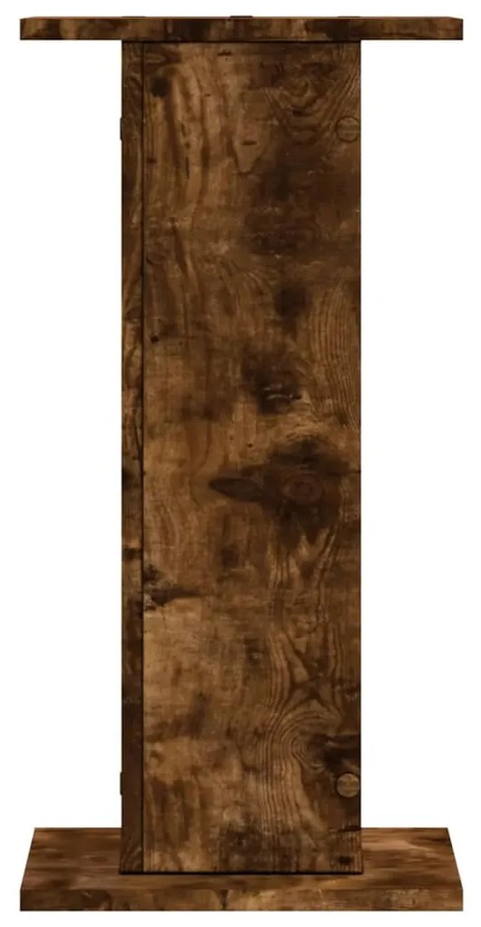 2 db füstös tölgy szerelt fa növénytartó állvány 30x30x60 cm