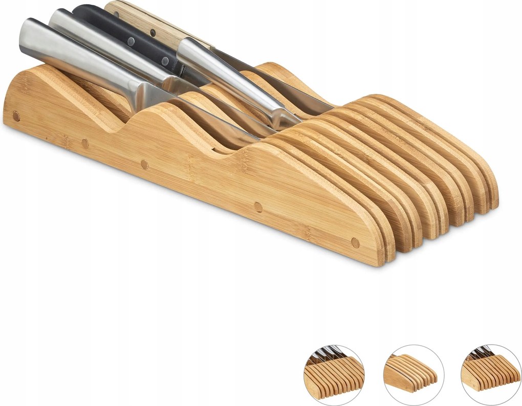 Bambusz Késblokk Rendszerező Konyhai Állvány