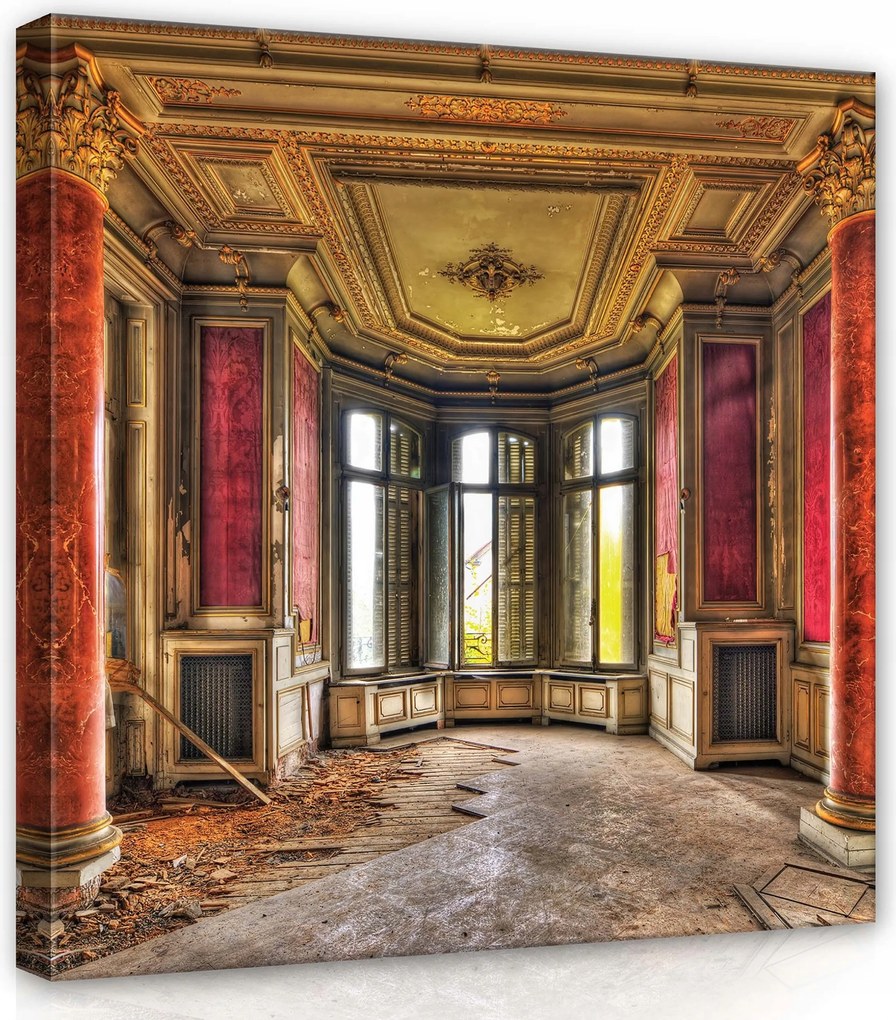 Vászonkép 80x80 Elhanyagolt elhagyatott birtok régi szoba romok melankólia