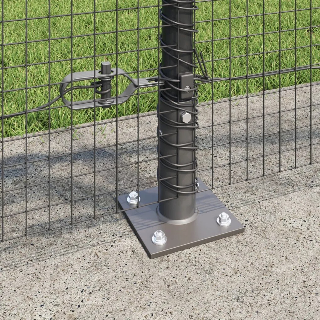 Hegesztett Drótkerítés 7 Hornyos Oszloppal Szürke 0,8x10 m Acél