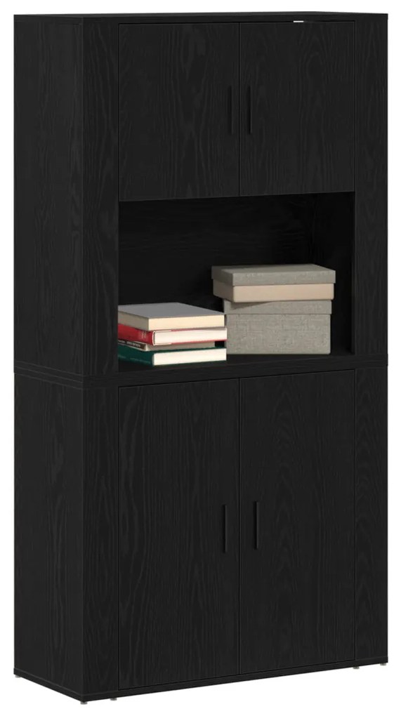 Fekete tölgy Highboard 80x33x150 cm Műanyag