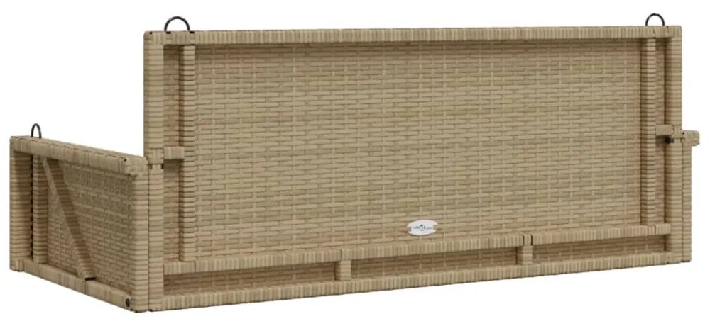 bézs polyrattan hintapad 119 x 56 x 48 cm