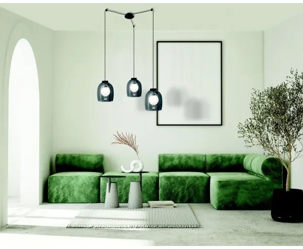 Zambelis 22145 - Csillár zsinóron 3xG9/5W/230V pók fekete