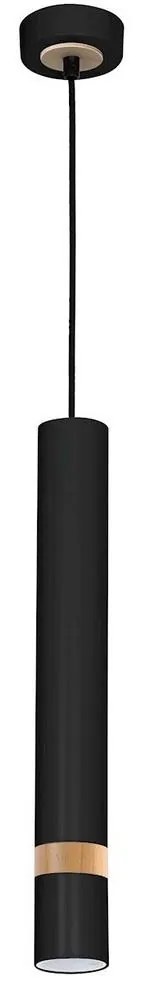 Csillár zsinóron JOKER BLACK WOOD 1xGU10/8W/230V