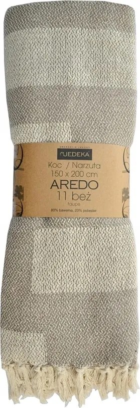 Aredo pamut ágytakaró rojtokkal 150x200 bézs 11