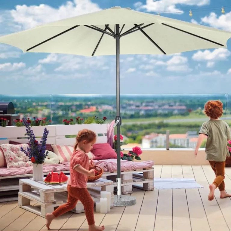 MIADOMODO Napernyő fogantyúval 250 cm krémszínű