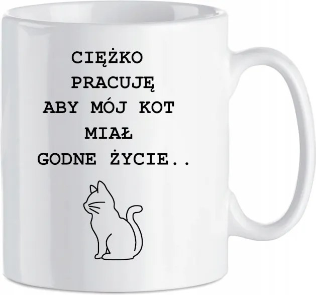 Vicces bögre Macskáknak Keményen dolgozom 330 ml