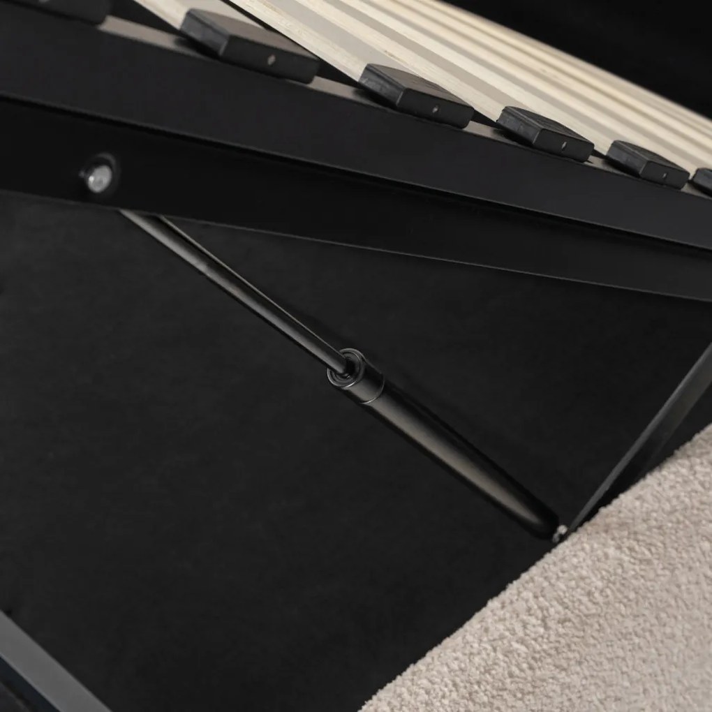 Kárpitozott Franciaágy Bézs Színben Ágynemütartóval. 160x200 BRISTOL