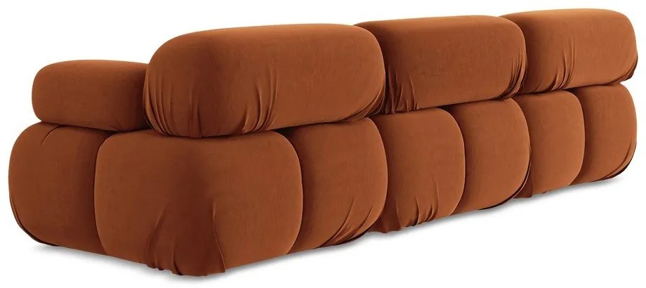 Narancssárga bársony moduláris kanapé 285 cm Lokua – Makamii