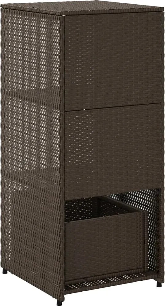 vidaXL barna polyrattan kerti tárolószekrény 50 x 55 x 115 cm