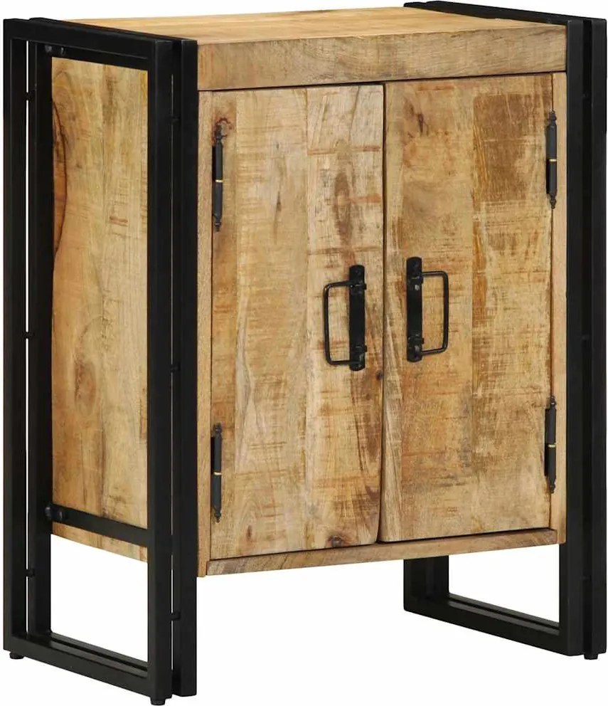 vidaXL Cipőszekrény polcokkal Barna 56 x 35 x 70 cm Tömör mangófa