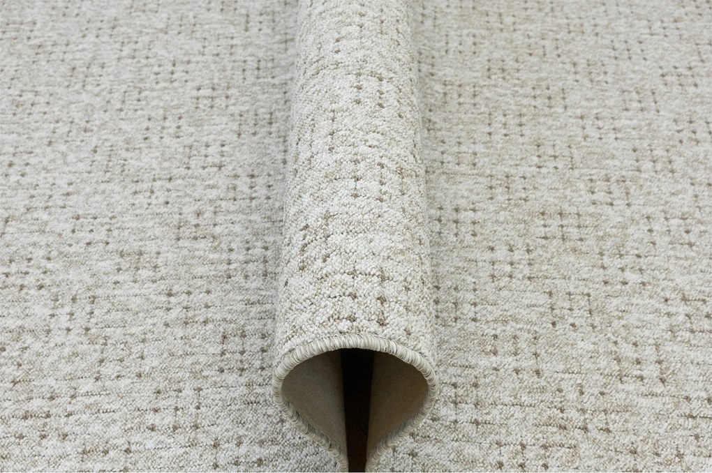 Hurokszőnyeg Bézs Krémszínű Kockás Filc Fantasy Nappaliba 150x250 cm