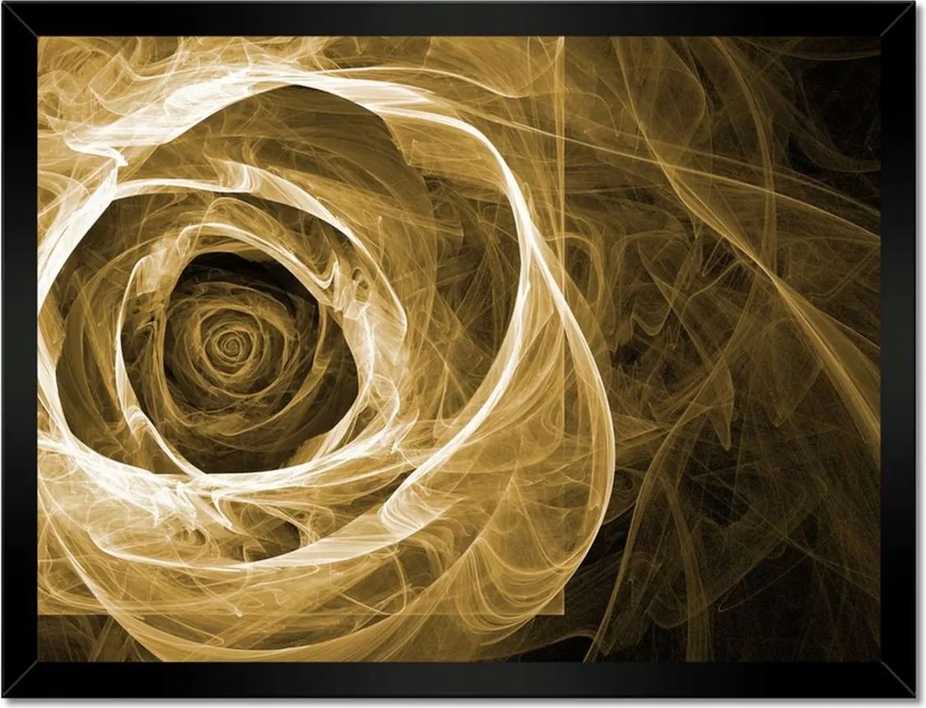 Poszterek keretben 40x30 Szépia fraktál rózsa