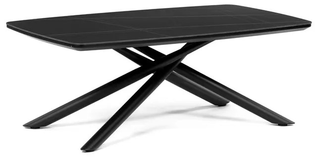 Dohányzóasztal 120 × 70 × 46 cm szinterezett kerámia márvány AHG-X7227 BK