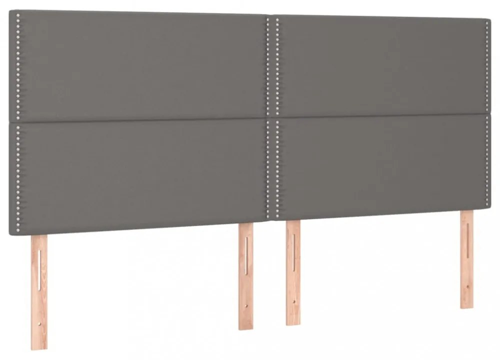 szürke műbőr LED-es fejtámla 200x5x118/128 cm