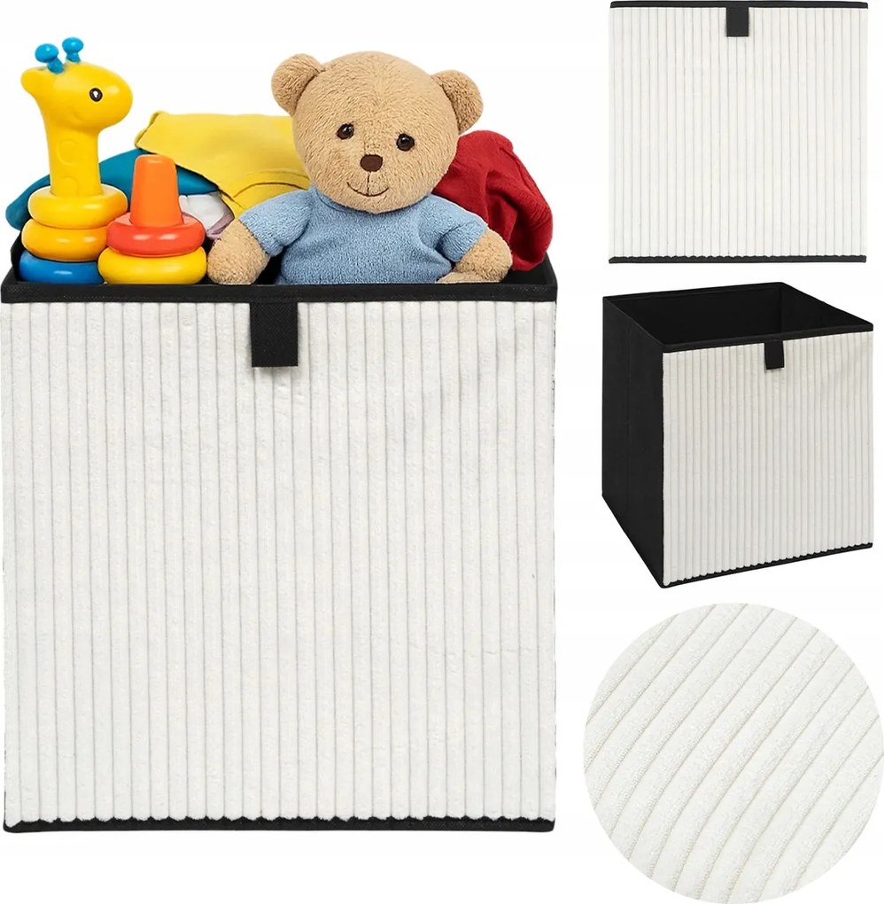 Corduroy Box 30x30 CM Krémszínű Összecsukható Tároló Doboz Kallax