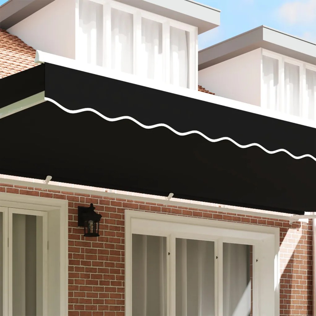 Napellenző Valance 6 m Kerethez Fekete 5.8x0.2 m