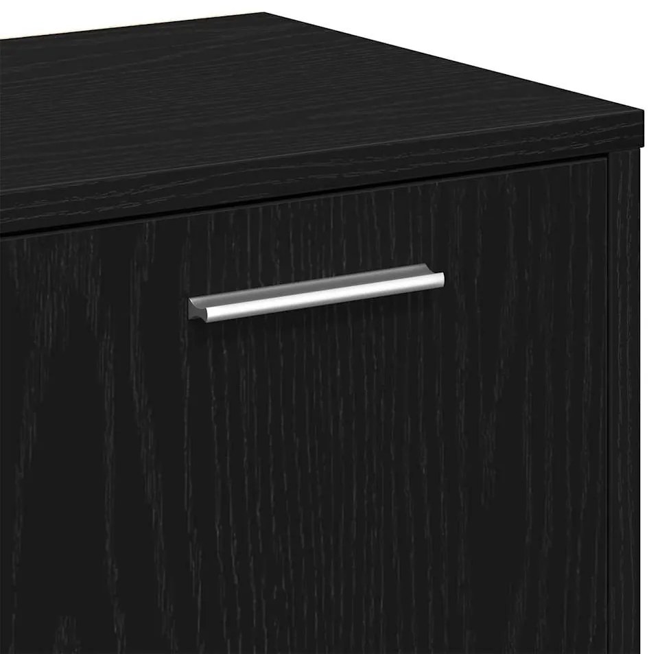 fekete tölgy szerelt fa könyvszekrény 90x28x90 cm