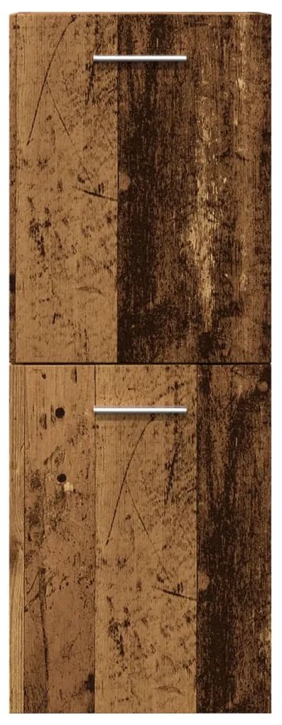Antik fa színű szerelt fa függő fürdőszobaszekrény 30x30x80 cm