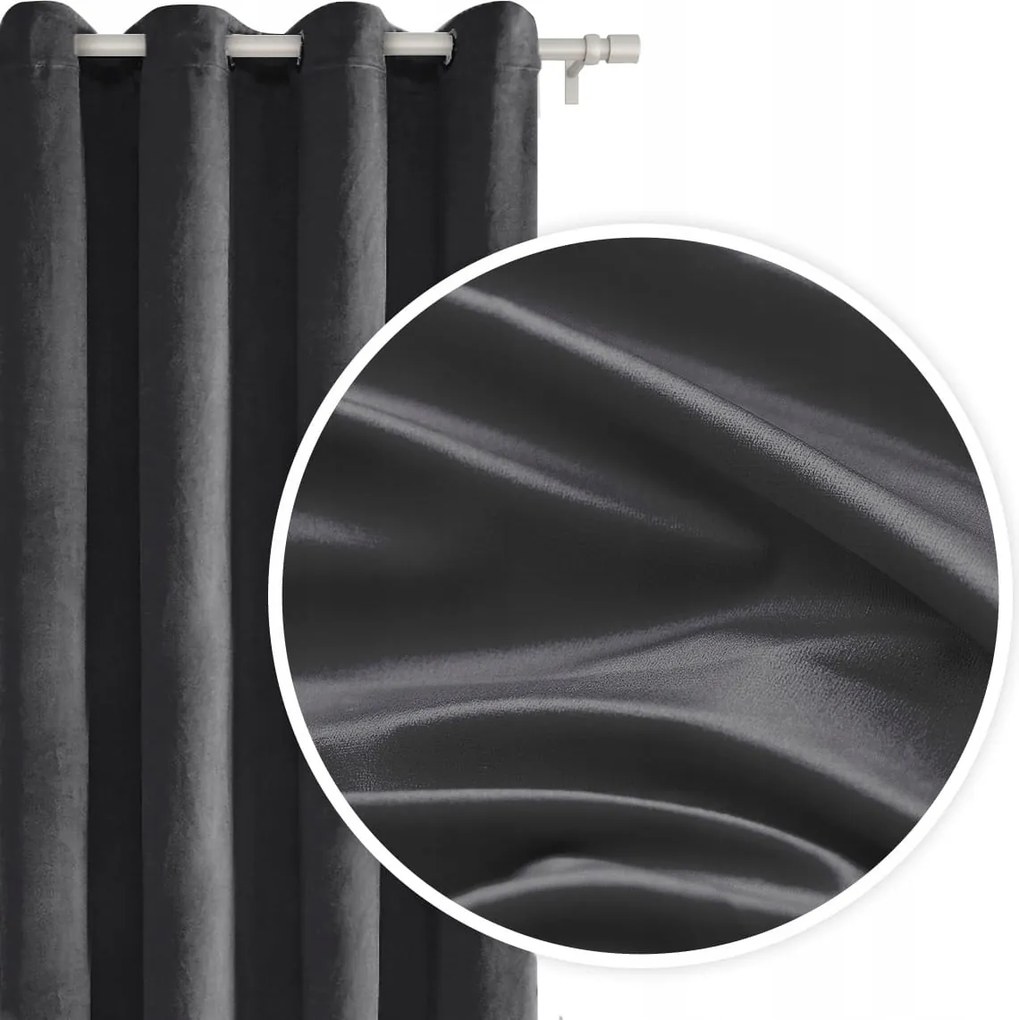 Velvet készfüggöny 140x250 velúr grafit