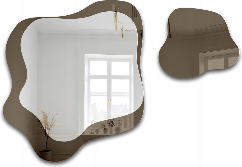 Mocha Creme szabálytalan tükör szett barna lapon 175x120