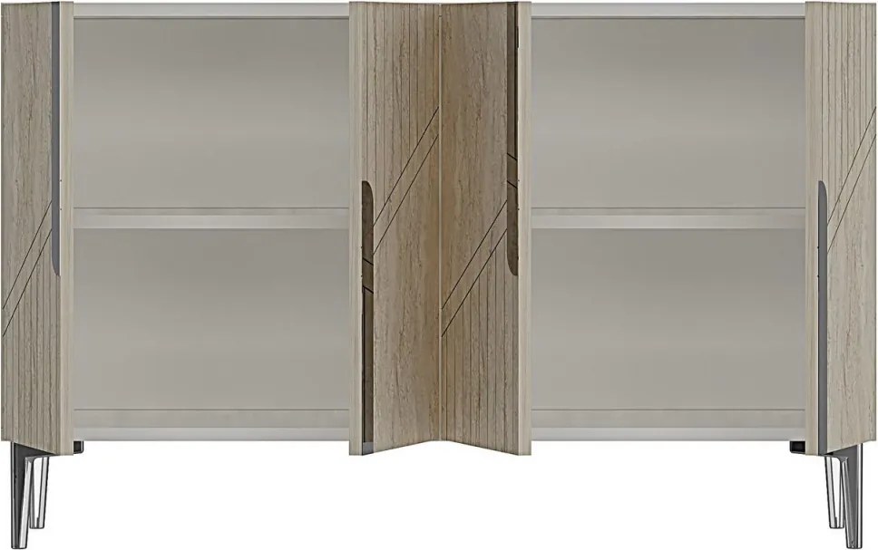 Evva 120 - White, Travertine, Silver