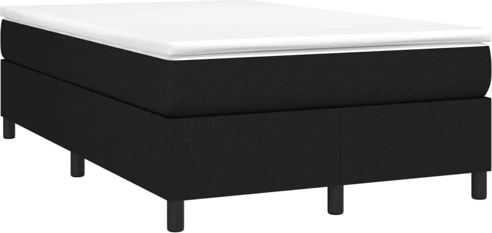 vidaXL fekete szövet rugós ágy matraccal 120 x 190 cm